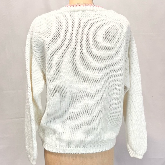 VINTAGE cottage floral chunky knit sweater feminine romantic 80s 90s cottagecore - Picture 7 of 14